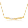 Origsoul sterling necklace silver in gold tone with curved bar and embedded crystals