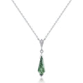 Origsoul sterling necklace silver with green gemstone pendant and delicate chain