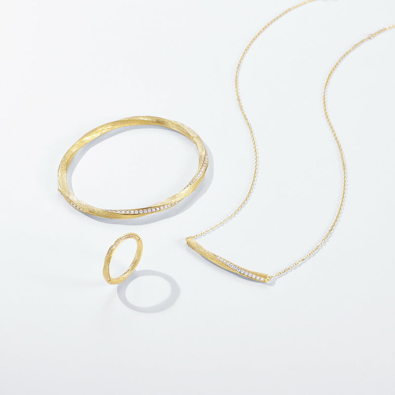 Origsoul gold jewelry set with sterling necklace silver featuring a delicate chain and bar pendant
