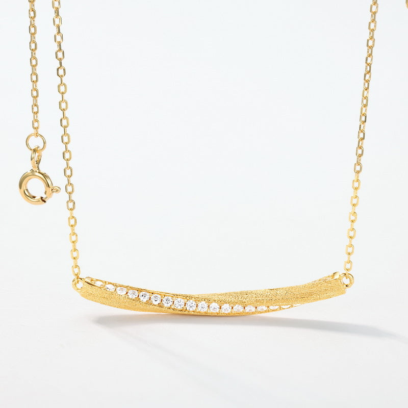 Origsoul gold bar necklace with embedded crystals sterling necklace silver style