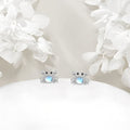 Origsoul sterling silver crab earrings with a blue gemstone accent for a playful ocean-inspired look