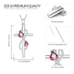 Origsoul sterling silver cross ladybug necklace with adjustable chain and sparkling cubic zirconia