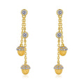 Origsoul gold acorn drop earrings with crystal accents necklace in sterling silver style