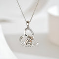 Origsoul sterling silver elephant heart necklace with dazzling accents for a stylish look
