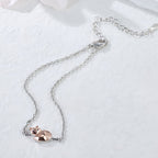 Origsoul sterling silver fox bracelet with a rose gold fox charm on delicate chain
