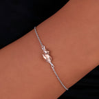 Origsoul sterling silver fox bracelet with delicate chain and fox charm on wrist