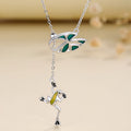 Origsoul sterling silver frog pendant necklace with colorful accent and elegant chain design