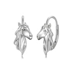 Origsoul sterling silver horse earrings featuring intricate horse head designs