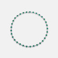 Origsoul sterling silver jewerly necklace with round green gemstones and intricate detailing