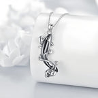 Origsoul sterling silver killer whale necklace featuring a sleek design and delicate details