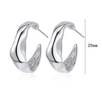 Origsoul silver modern bumpy hoop earrings with textured inner surface and 20mm size