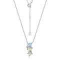 Origsoul sterling silver necklace with iridescent butterfly pendant and adjustable chain