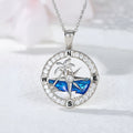 Origsoul sterling silver ocean compass necklace with colorful ocean design and sparkling accents