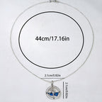Origsoul sterling silver ocean compass necklace with blue accents and adjustable chain length