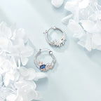 Origsoul sterling silver ocean turtle earrings with intricate coral design and blue enamel accents