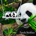 Origsoul sterling silver panda necklace featuring a cute panda on a bamboo branch pendant