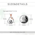 Origsoul sterling silver panda rose necklace with intricate design and adjustable chain length