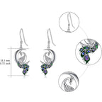 Origsoul sterling silver peacock earrings featuring intricate feather designs and colorful embellishments