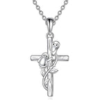 Origsoul sterling silver penguin cross necklace with intricate design and detailing