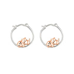 Origsoul sterling silver rhino earrings with pink gold accents for a stylish look