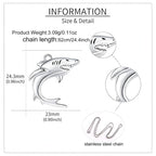 Origsoul sterling silver shark pendant with detailed design and 24 inch stainless steel chain