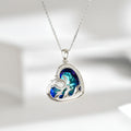 Origsoul sterling silver turtle necklace featuring a heart design with colorful stones