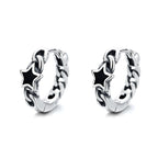 Origsoul cosmic jewelry twisted style earrings for women with black star design in silver metal