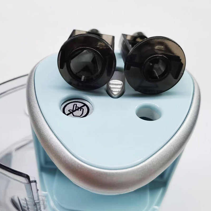 Origsoul battery operated pencil sharpener in blue and silver for efficient school supplies use