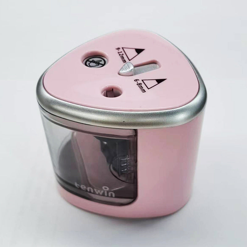 Origsoul pink battery operated pencil sharpener with dual size openings for school supplies