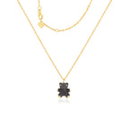 Origsoul unique gold bear pendant for special occasions on a layered gold chain
