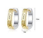 Origsoul unique gold hoop earrings with textured design and 16mm height and 4mm width dimensions