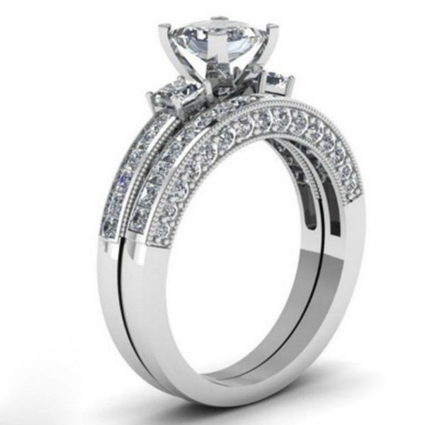 Origsoul unique his and hers rings set with sparkling diamonds in white gold