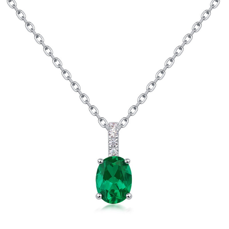 Origsoul van cleef arpels vintage alhambra necklace with green oval gemstone pendant and silver chain