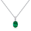 Origsoul van cleef arpels vintage alhambra necklace with green oval gemstone pendant and silver chain