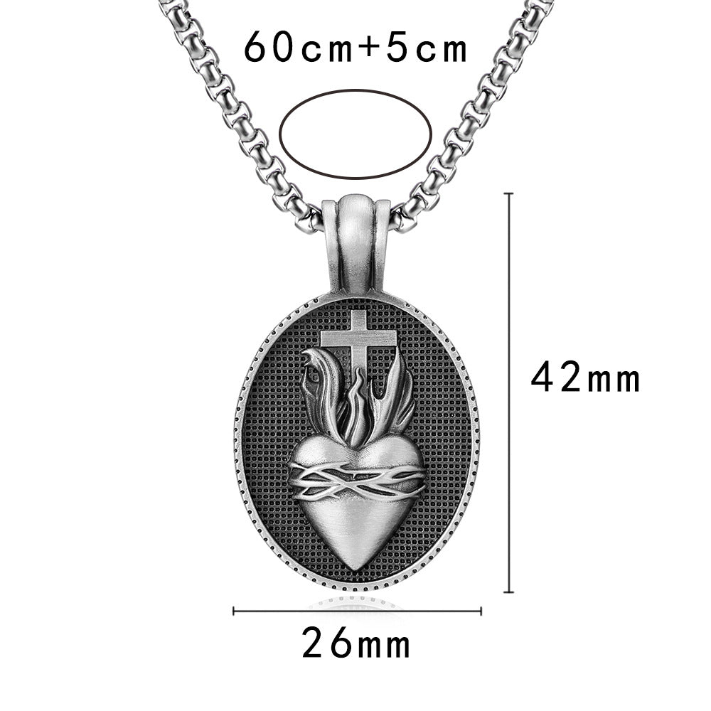 Origsoul Tranquil Spirit Collection sacred heart necklace with 42mm pendant and 65cm chain length