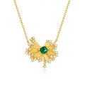 Origsoul gold necklace with green gem and crystals from silver sterling jewelry collection