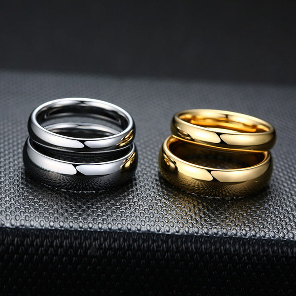 Origsoul smooth matching rings for couples in silver and gold with polished finish on textured surface