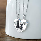 Origsoul sterling silver mother daughter necklace set with heart and colorful gemstone accents