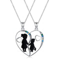 Origsoul sterling silver mother daughter necklace set with heart-shaped pendant and colorful stones