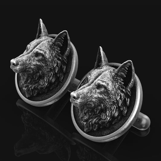 Origsoul wolf head statement cuff animal jewelry with detailed wolf design in silver tone